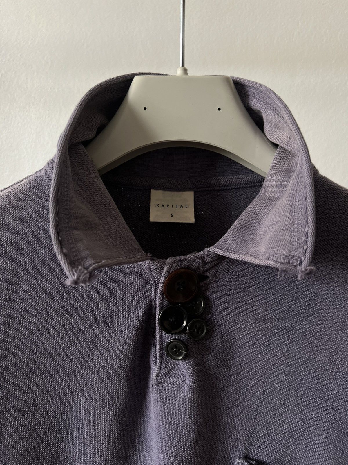 Kapital Faded Vintage Kapital Polo Tshirt Distressed Grunge Size US S / EU 44-46 / 1 - 5 Thumbnail