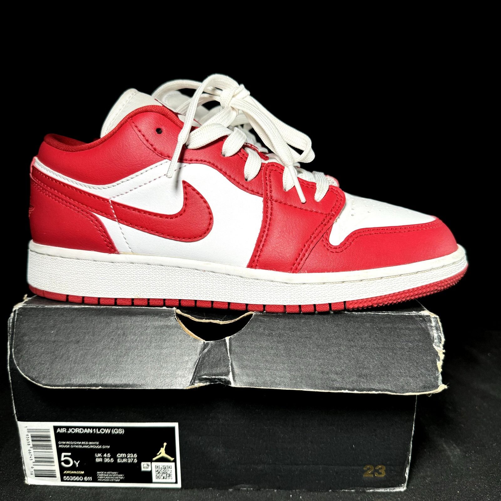 Jordan Brand × Nike Size 5 - Nike Air Jordan 1 Low GS Gym Red 2020 Men's Shoes Size US 5 / EU 37 - 1 Thumbnail