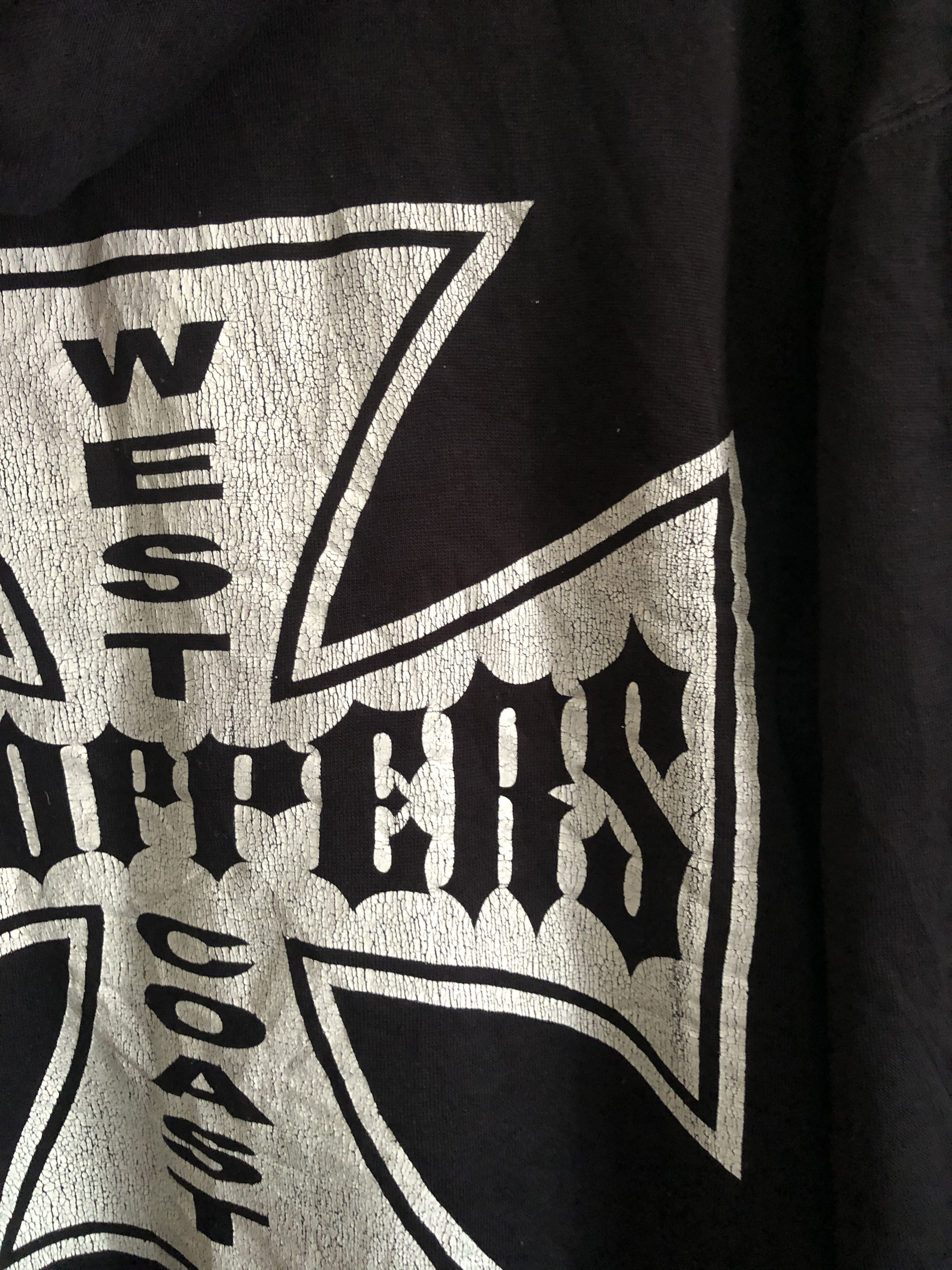 West Coast Choppers Vintage West Coast Choppers Thrased Distressed Hoodie Size US XXL / EU 58 / 5 - 14 Thumbnail