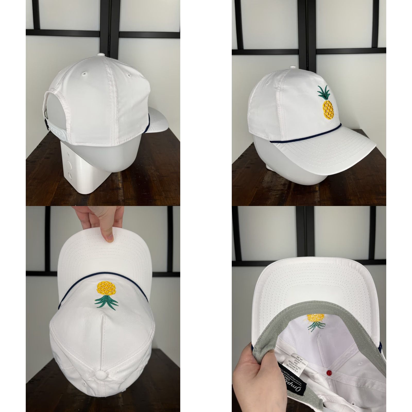 Imperial Pineapple Hat Cap Snap Back Adult One Size White Poly Spandex Imperial Hat Cap Size ONE SIZE - 8 Thumbnail