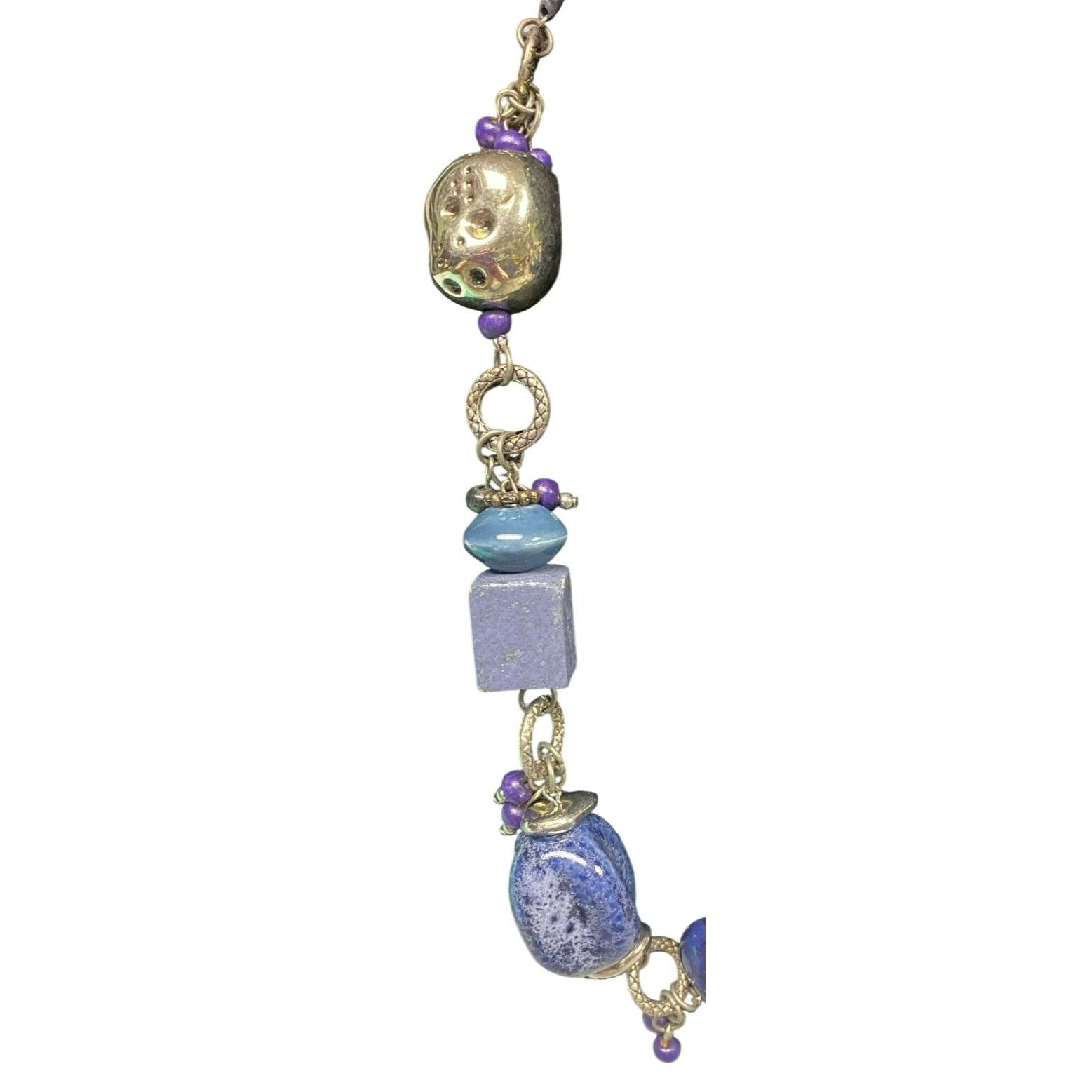 Other Handcrafted Vintage Blue Beaded Necklace With Unique Shapes Size ONE SIZE - 4 Thumbnail