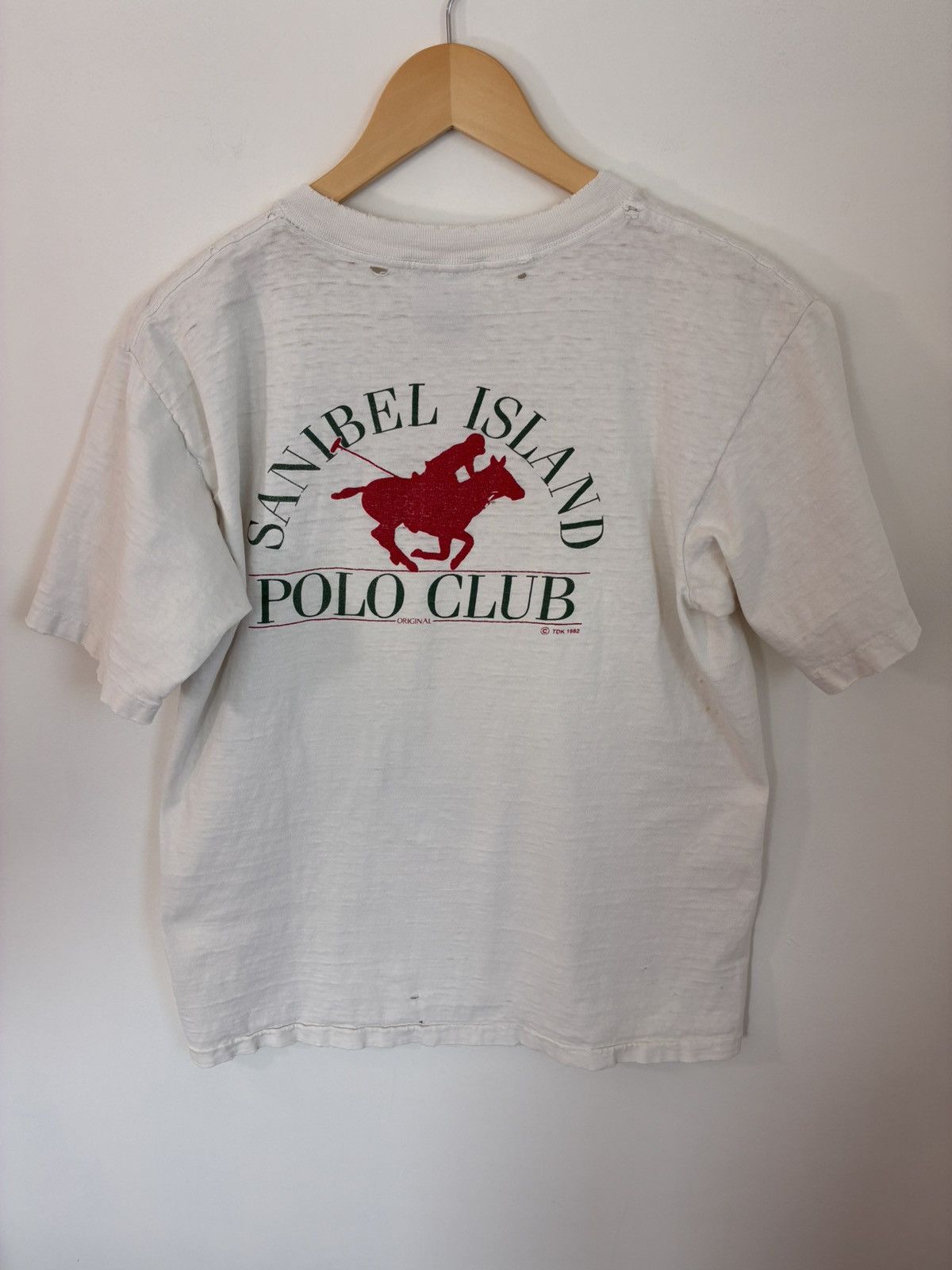 Vintage Thrashed Single Stitch Sanibel Polo Club Faded Tee Size US L / EU 52-54 / 3 - 5 Thumbnail
