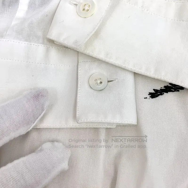 Alexander McQueen Alexander McQueen White Cotton Printed Long Sleeve Shirt . Size US L / EU 52-54 / 3 - 9 Thumbnail