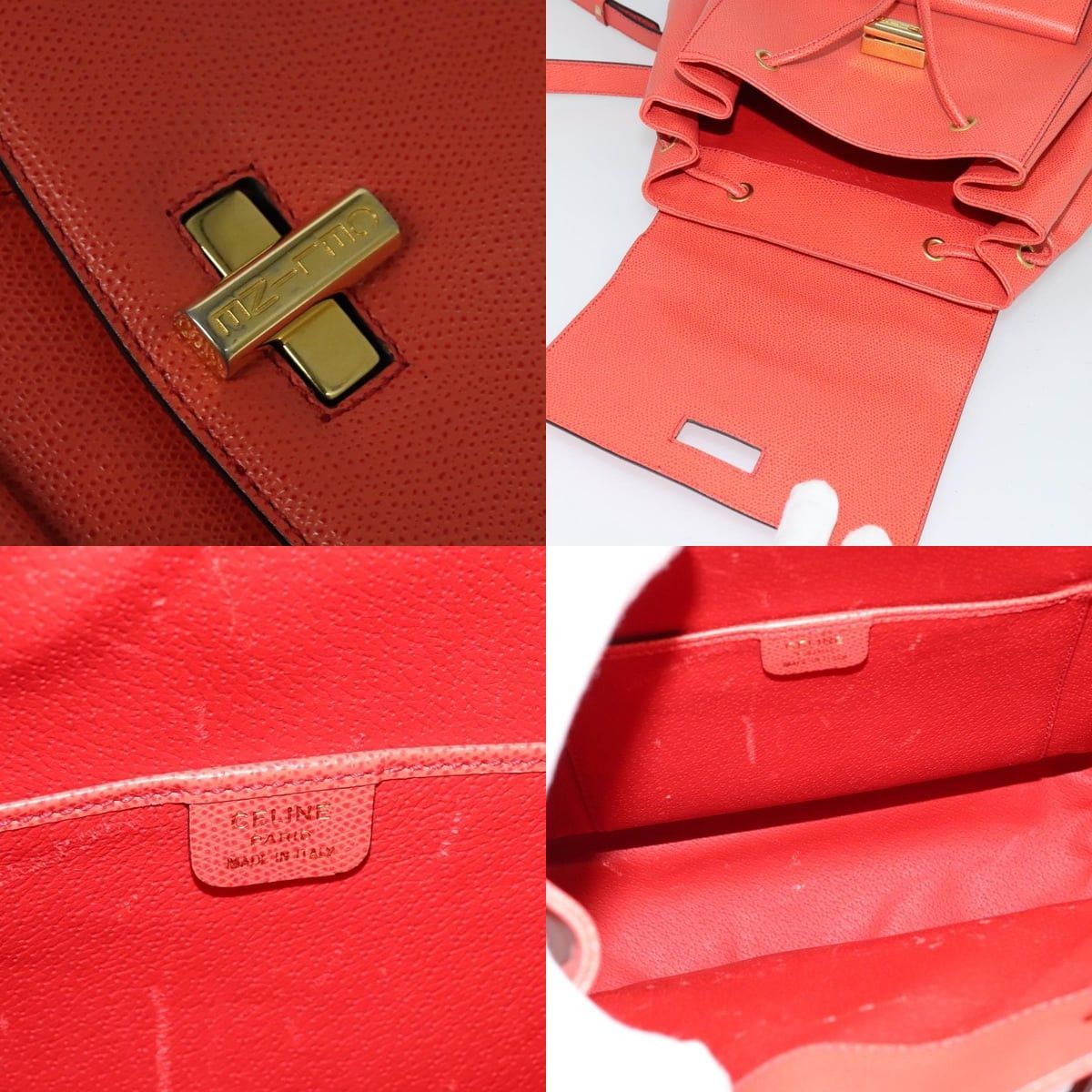 Celine CELINE Backpack Leather Orange Gold Size ONE SIZE - 11 Thumbnail