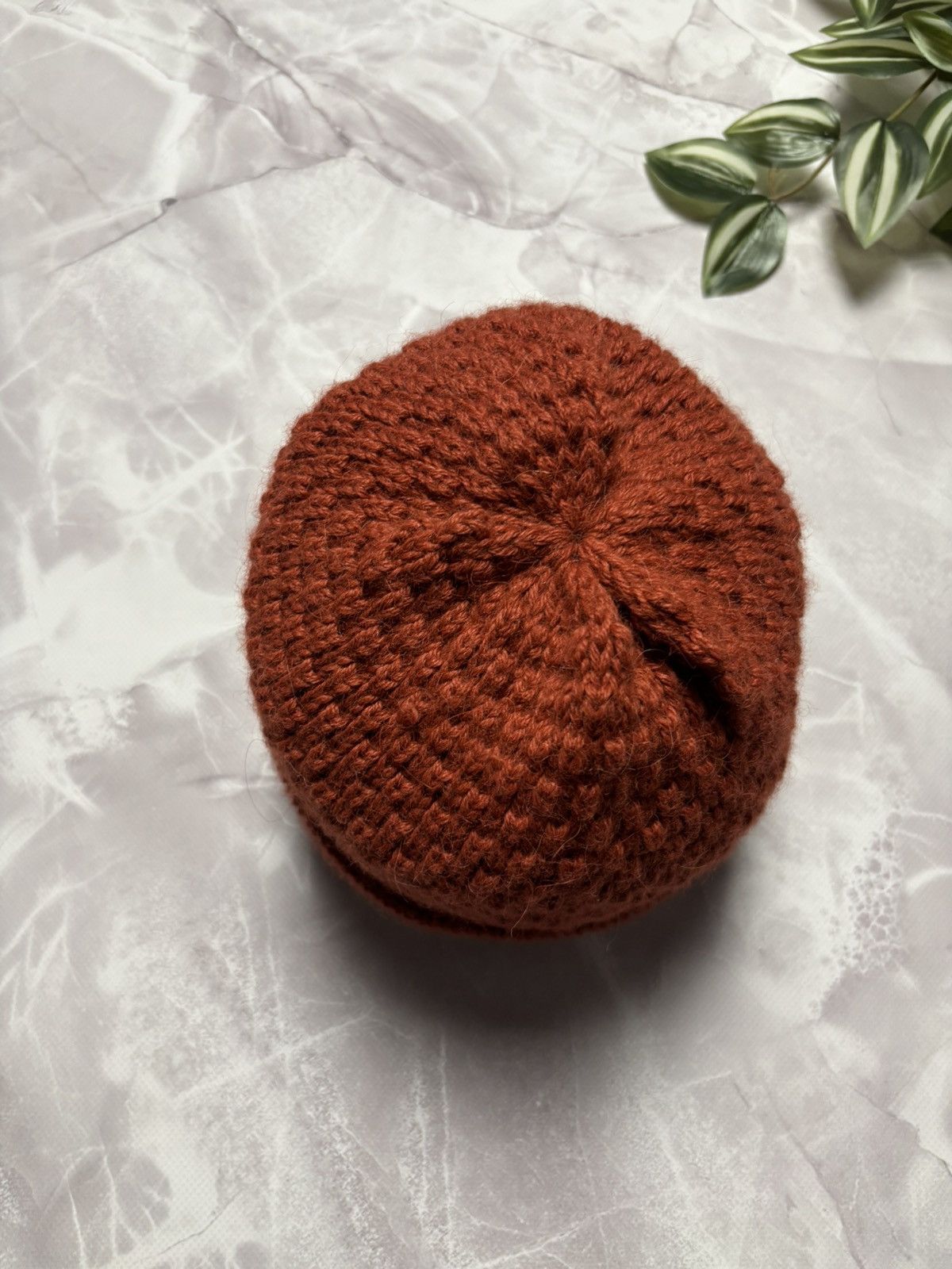 Other Jungle Folk Beanie Hat Wool Knit Terracotta Leather Logo Size ONE SIZE - 4 Thumbnail