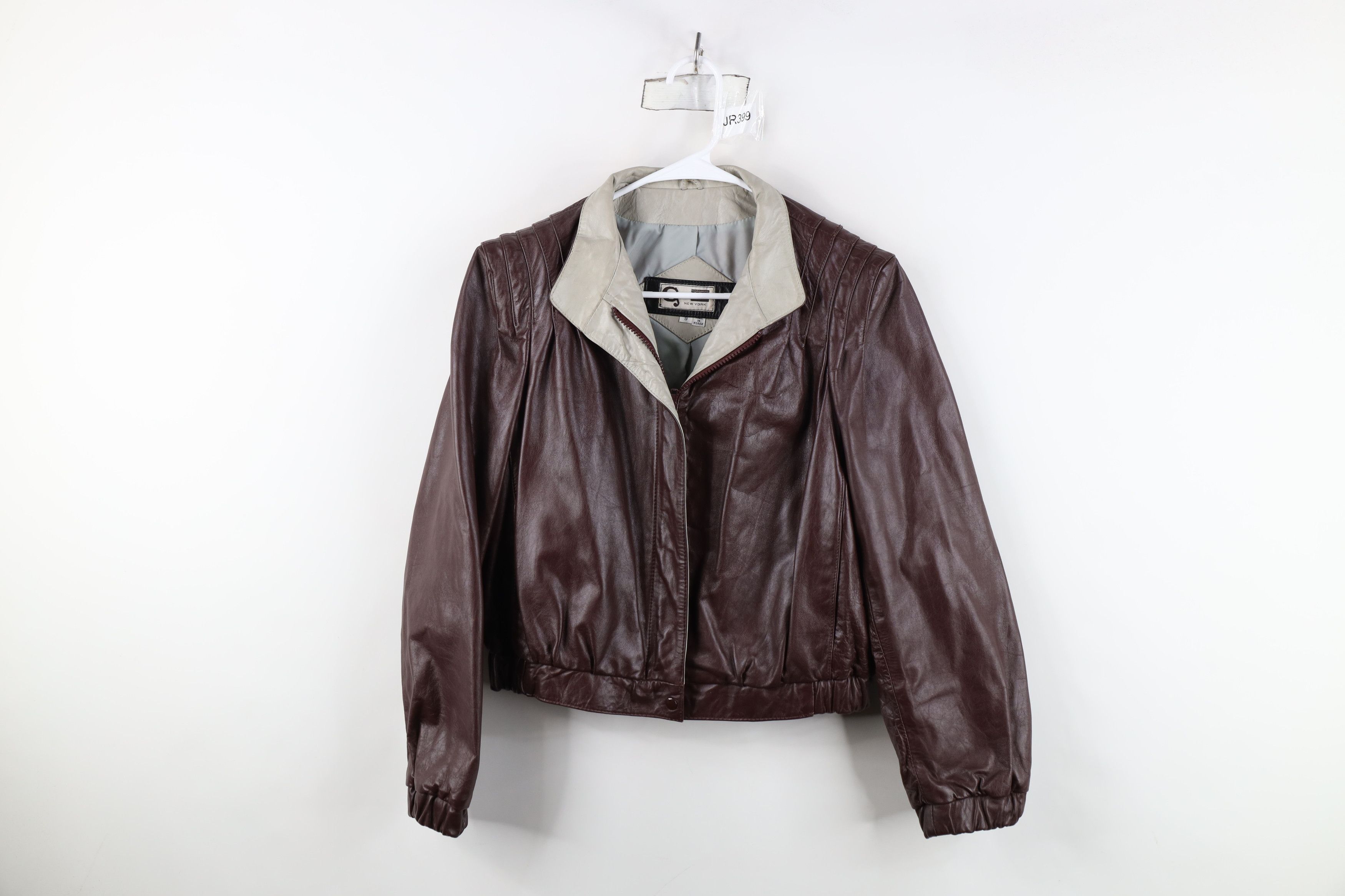 Vintage Vintage 80s 90s Streetwear Leather Bomber Jacket Oxblood Red Size M / US 6-8 / IT 42-44 - 1 Thumbnail