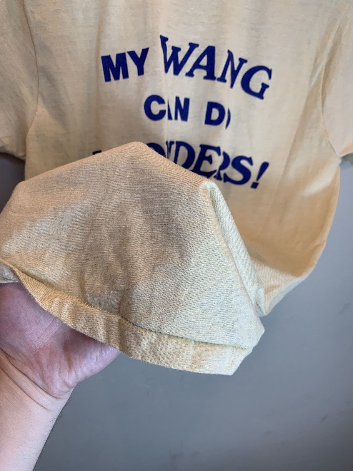 Vintage RARE Vintage 70s My Wang Can Do Wonders! Single Stitch Shirt Size US M / EU 48-50 / 2 - 5 Thumbnail