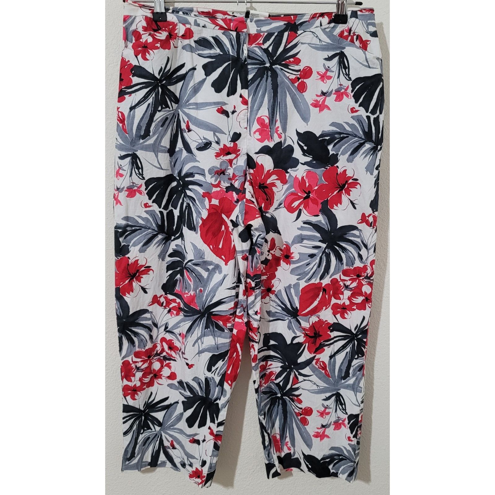 Other Ilyza Red Black White Floral Ankle Length Pants 12 Size 34" / US 12 / IT 48 - 1 Thumbnail