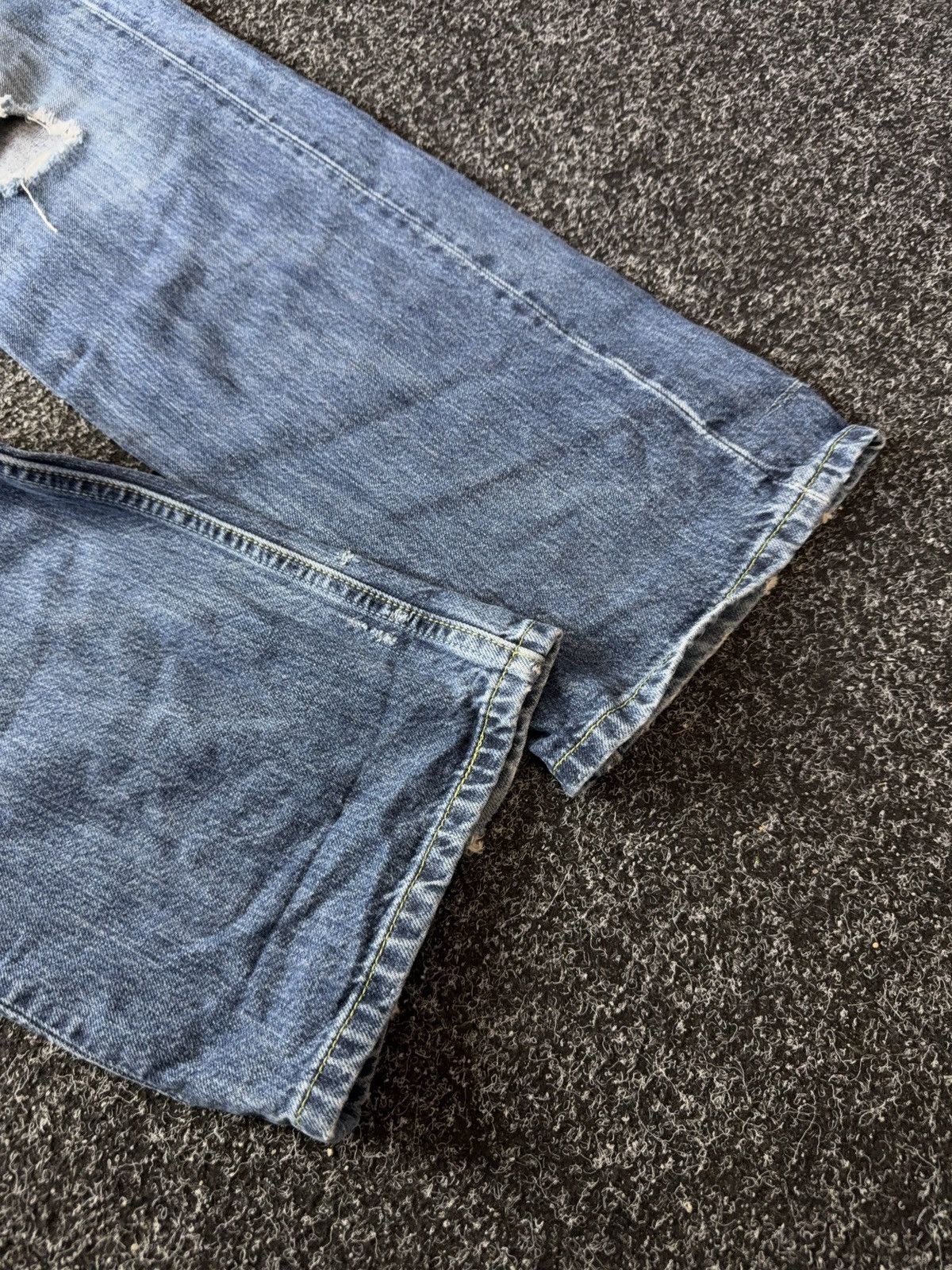 Levi's 00s Y2K Levis 501 Distressed Denim Jeans Vintage Wash Grunge Size US 34 / EU 50 - 2 Thumbnail