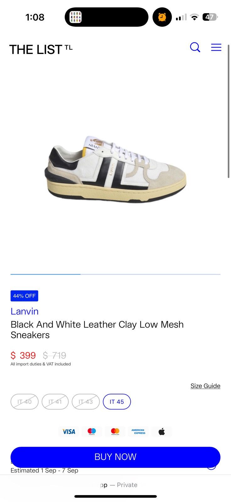 Lanvin LANVIN CLAY LOW TOP Size US 8 / EU 41 - 10 Thumbnail