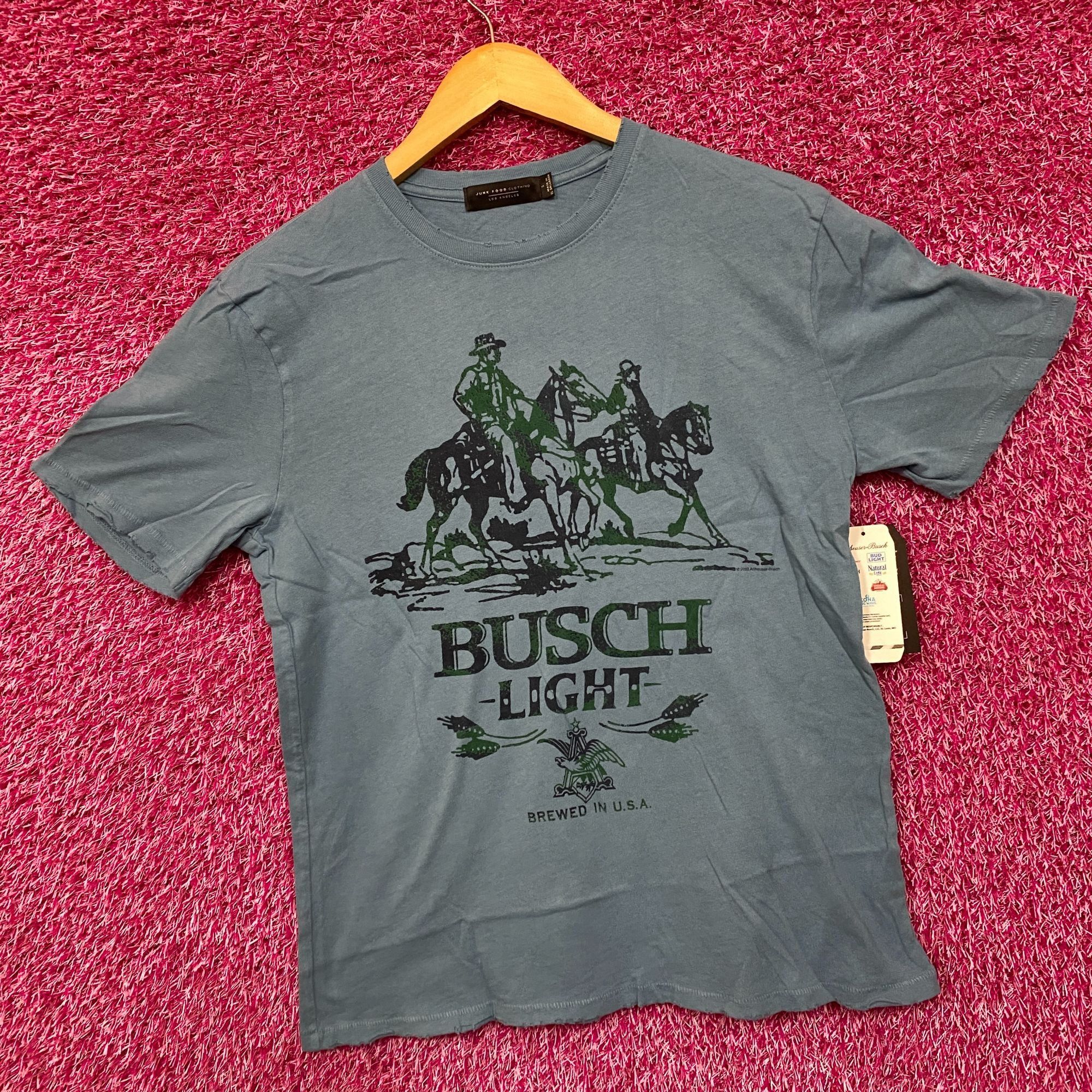 Junk Food Busch Light Logo Brewed In U.S.A Cowboys Blue T-Shirt Small Size US S / EU 44-46 / 1 - 3 Thumbnail