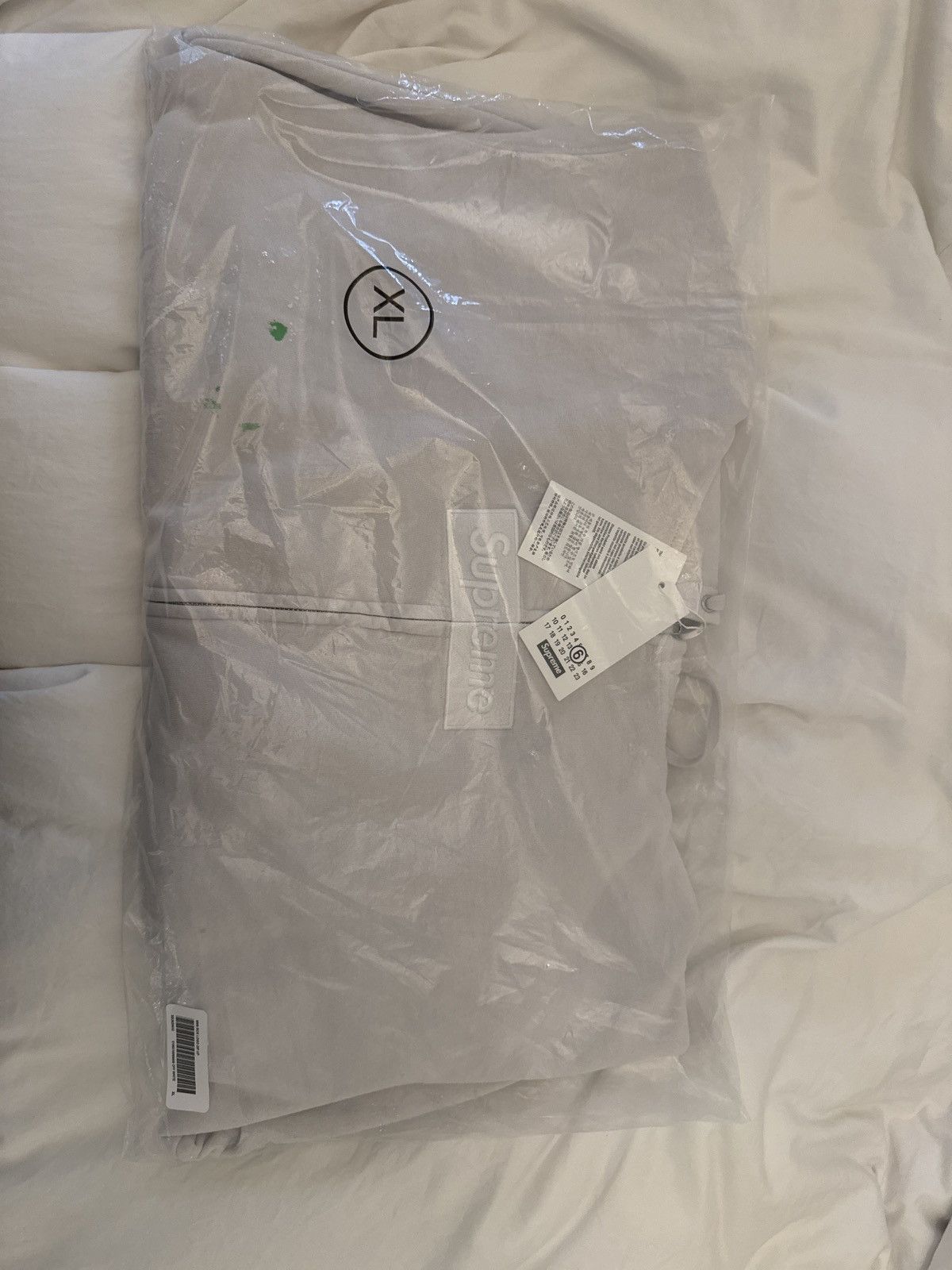 Supreme Maison Margiela MM6 Box Logo Zip Up Hoodie White