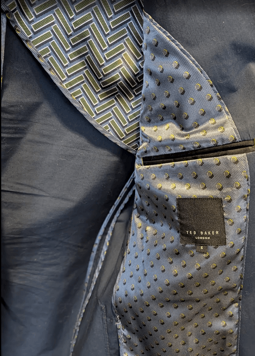 Ted Baker Ted Bake - Cotton Navy Blazer Size 42R - 2 Thumbnail