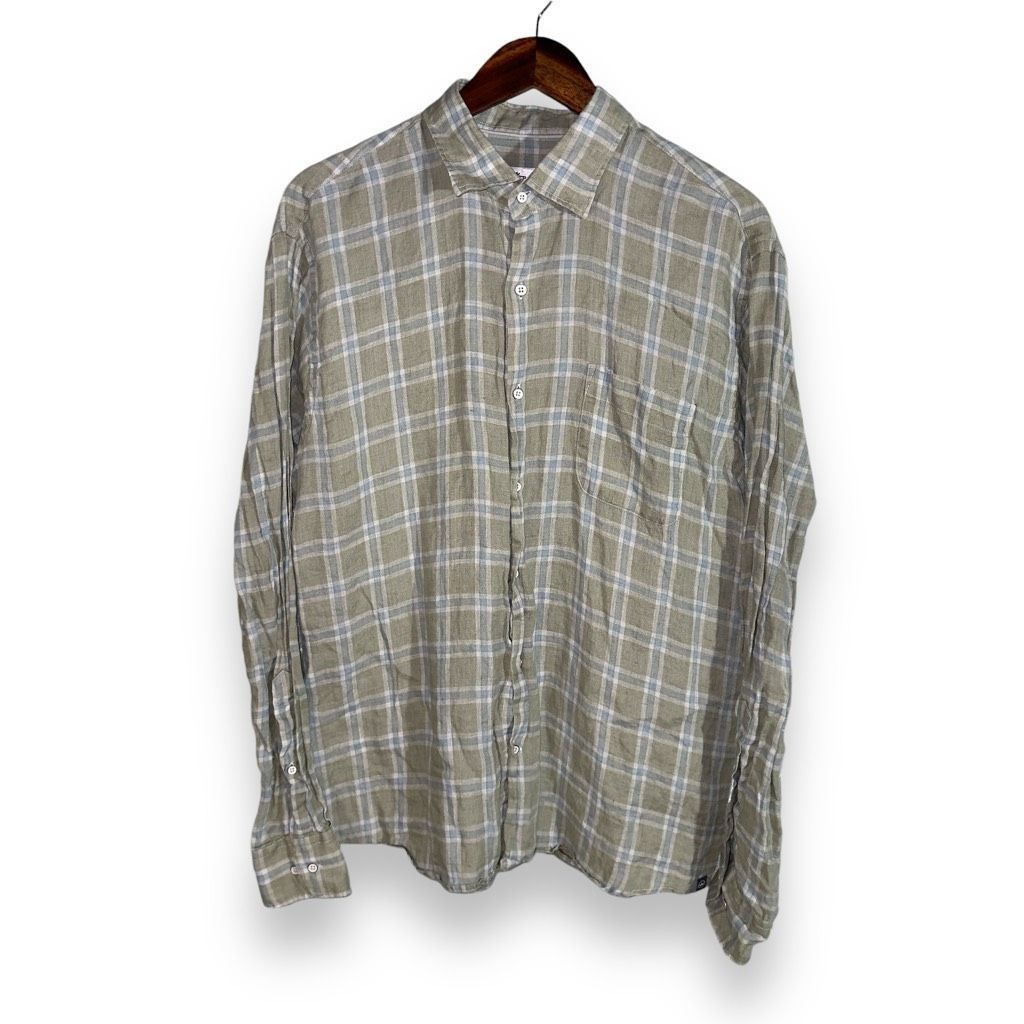 Peter Millar Peter Millar Sage Green 100% Linen Button Up Shirt Size L Size US L / EU 52-54 / 3 - 1 Thumbnail