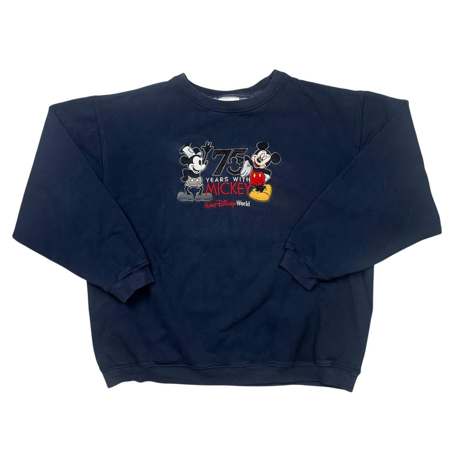 Disney × Vintage Vintage 75 Years Disney World Mickey Mouse Crewneck Sweater Size US XL / EU 56 / 4 - 1 Thumbnail