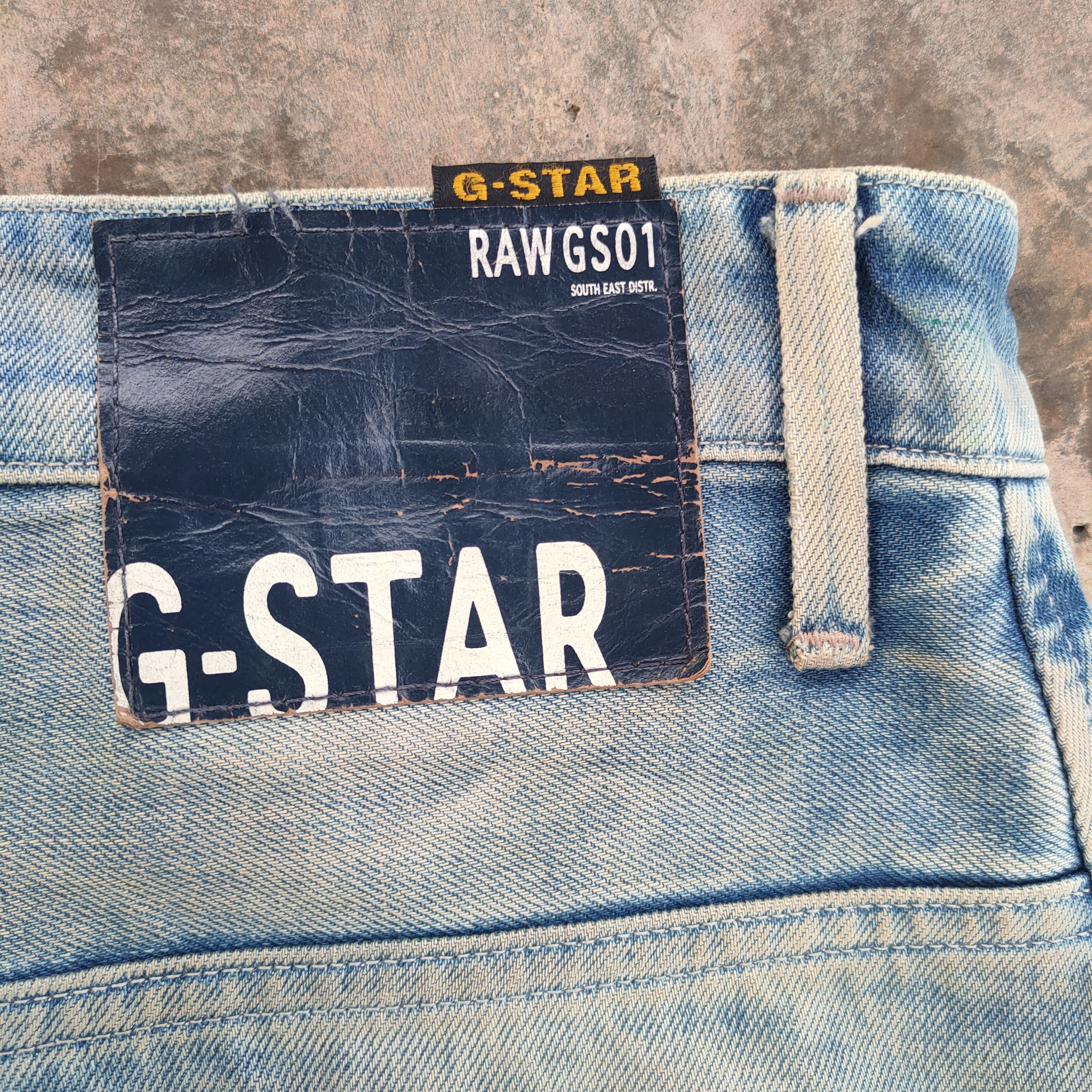 VTG GSTAR RAW FADED RUSTY MUD WASH DENIM JEANS PANTS