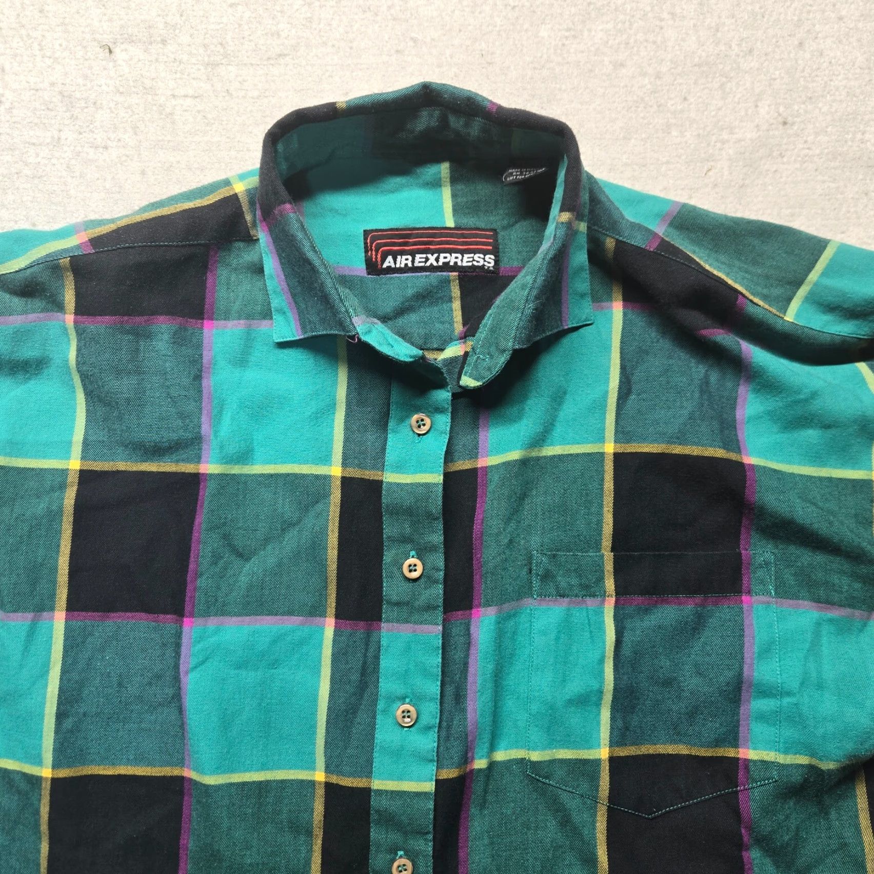 Express VINTAGE Air Express Shirt Adult Women L Green Plaid Button Down Oversized Shirt Size L / US 10 / IT 46 - 3 Thumbnail