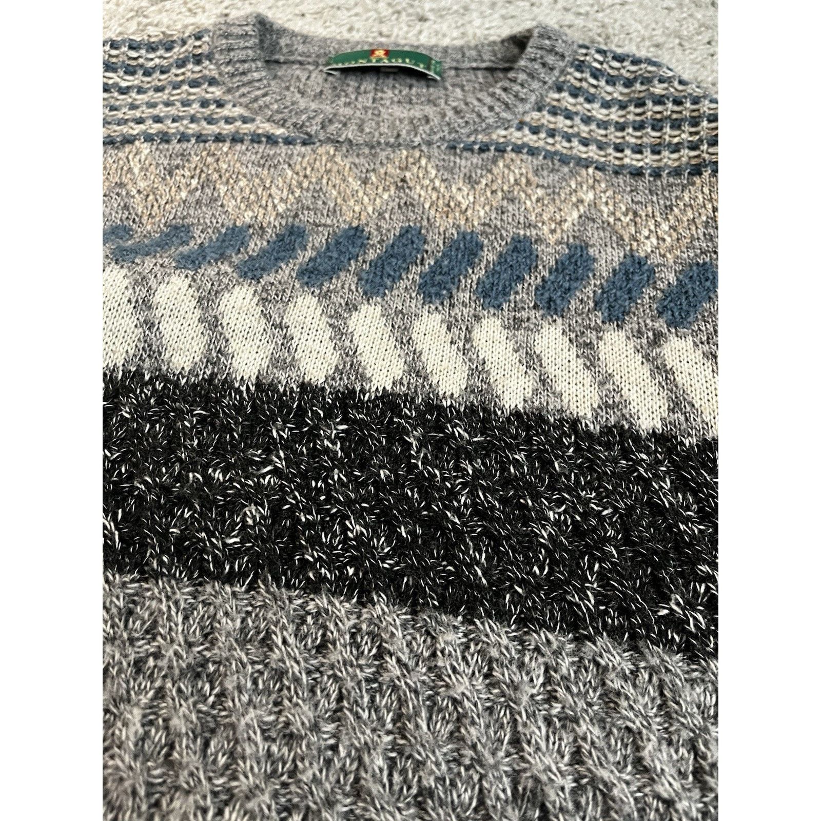 Montagut Vintage Montagut Sweater Mens Large Gray Pattern Knit Italy Size US L / EU 52-54 / 3 - 8 Thumbnail