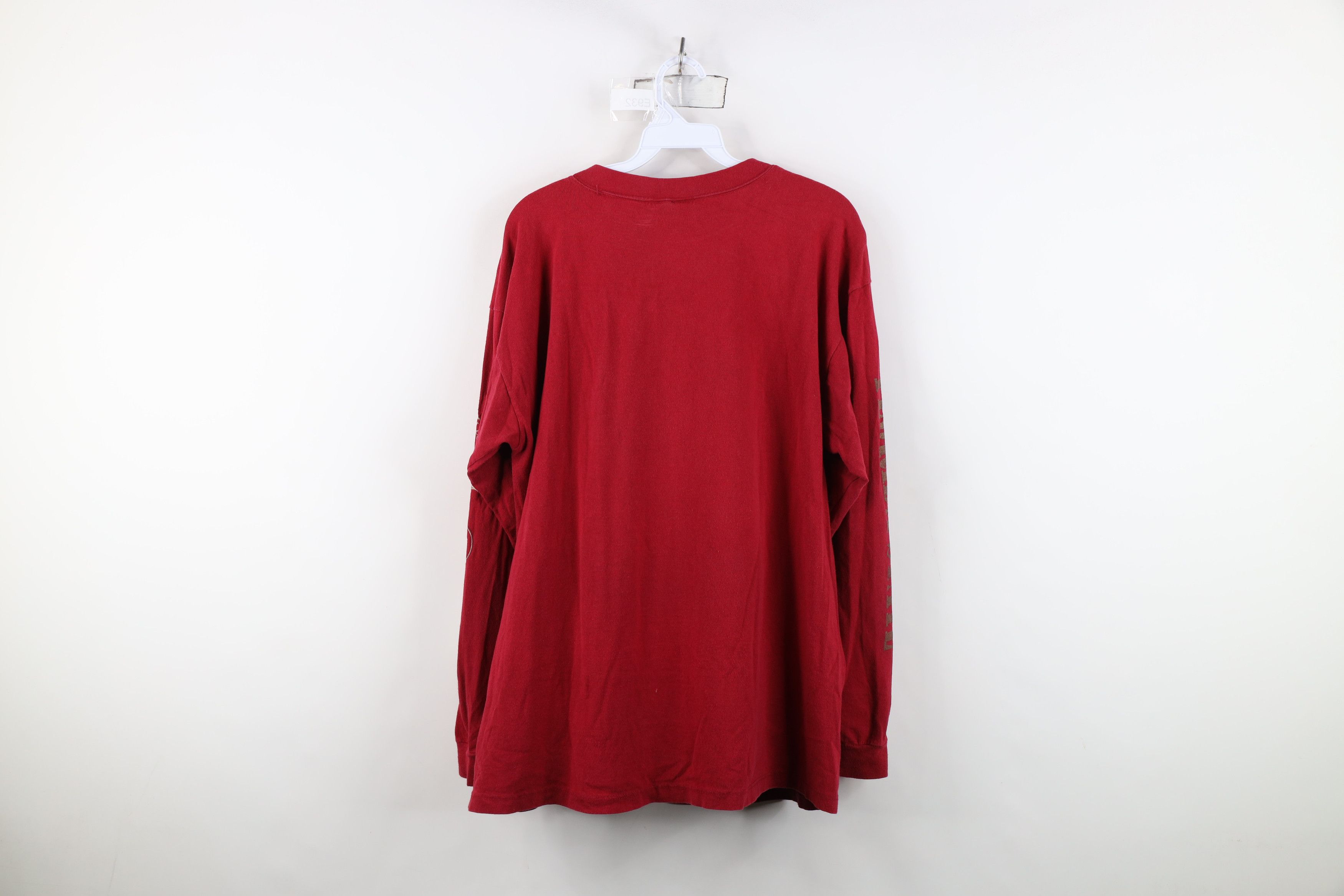 Vintage Vintage 90s State University Long Sleeve T-Shirt Red Cotton Size US L / EU 52-54 / 3 - 14 Thumbnail