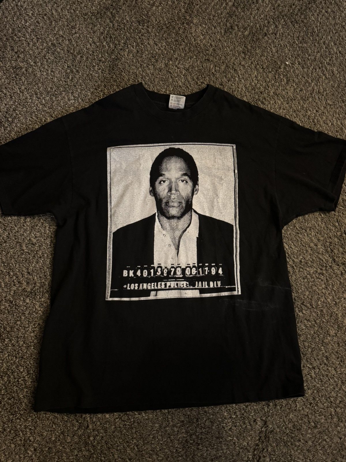 image of Vintage Oj Simpson Mugshot Tee in Black, Men's (Size XL)