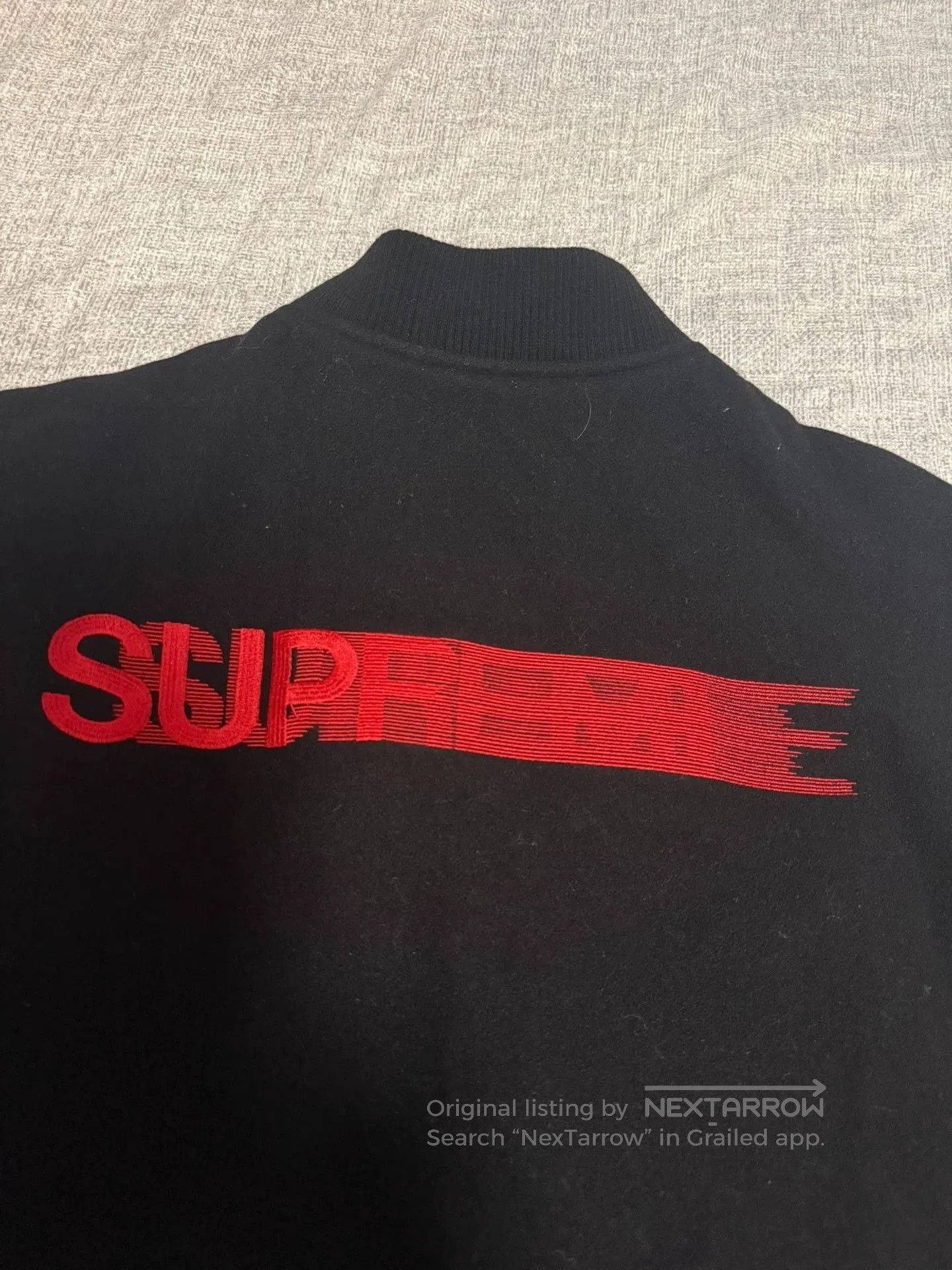 Supreme Black Varsity Jacket w/ Leather Sleeves . Size US XL / EU 56 / 4 - 4 Thumbnail