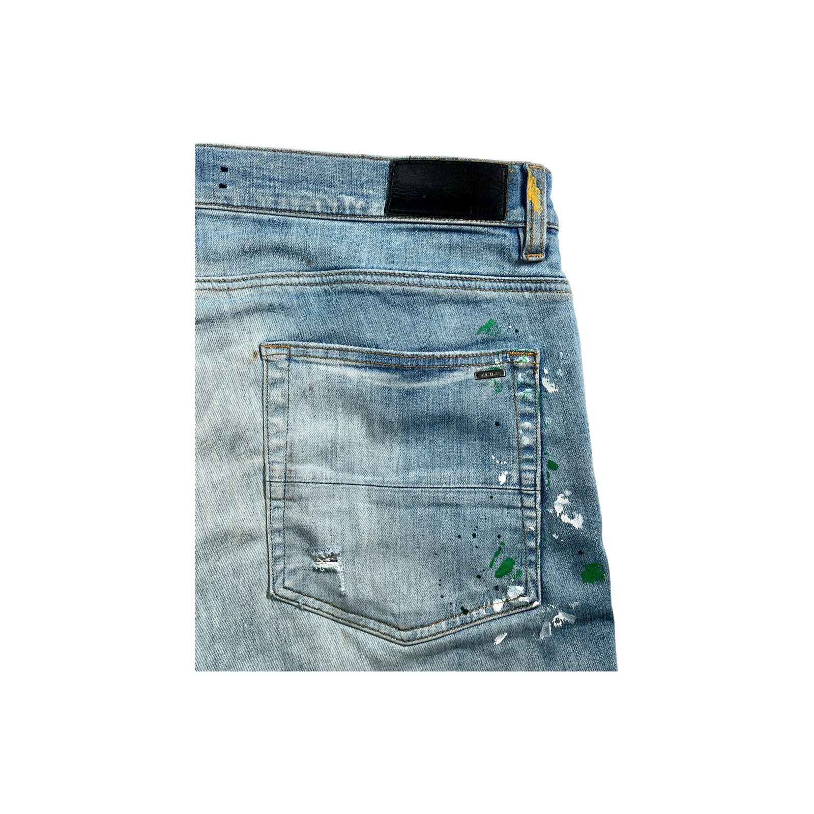 Amiri Amiri Splatter Light Wash, Green & Yellow Jeans Size US 36 / EU 52 - 3 Thumbnail