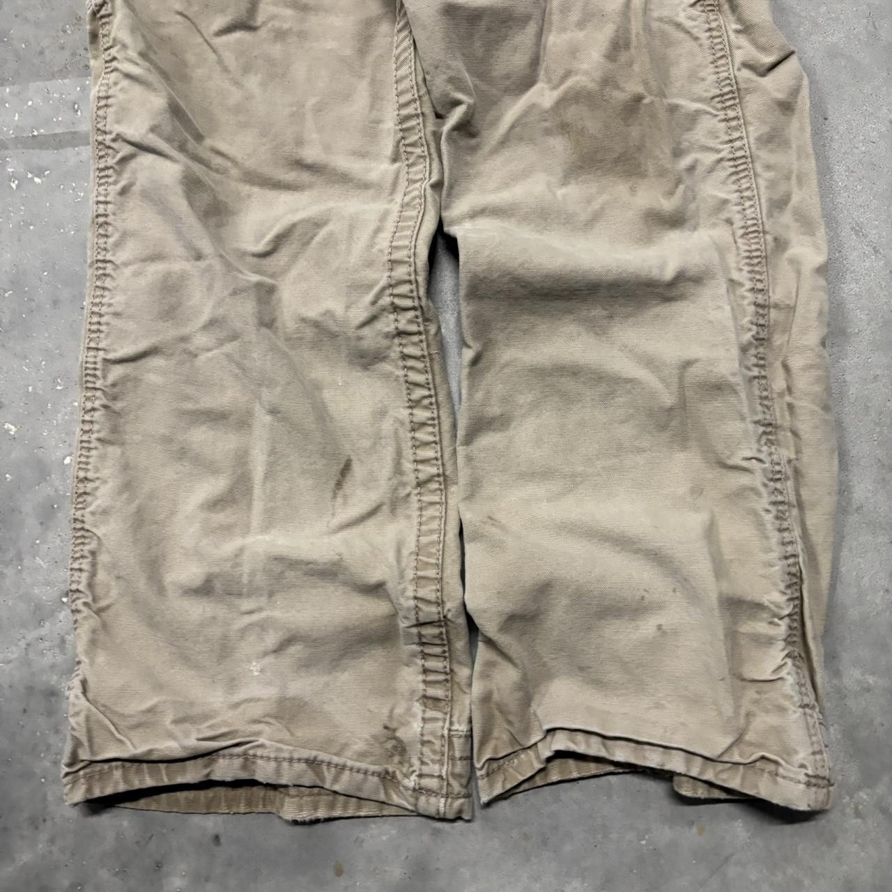 Japanese Brand × Vintage Crazy Vintage Y2K/2000s Khaki Tan Streetwear Workwear Carpenter Pants! Size US 34 / EU 50 - 6 Thumbnail