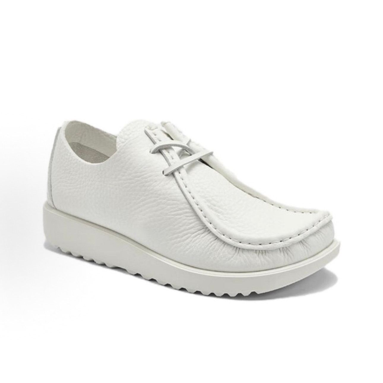 Ecco ECCO AT. KOLLEKTIVE MEN'S 46 WHITE LEATHER JOKE LACE SHOE Size US 12.5 / EU 45-46 - 4 Thumbnail