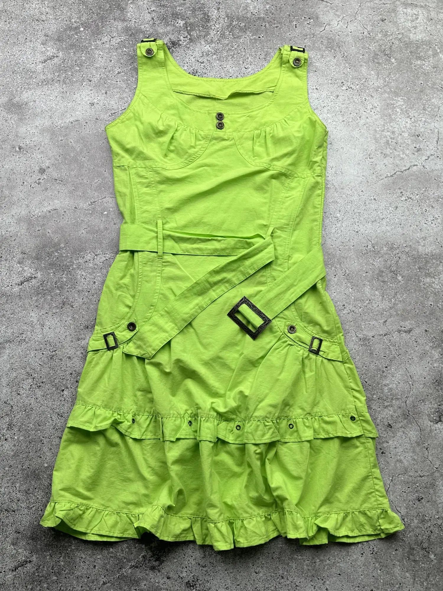 Japanese Brand Vintage Belt Bondage Flare Mini Dress C91(V557)(E8) Size S / US 4 / IT 40 - 1 Thumbnail