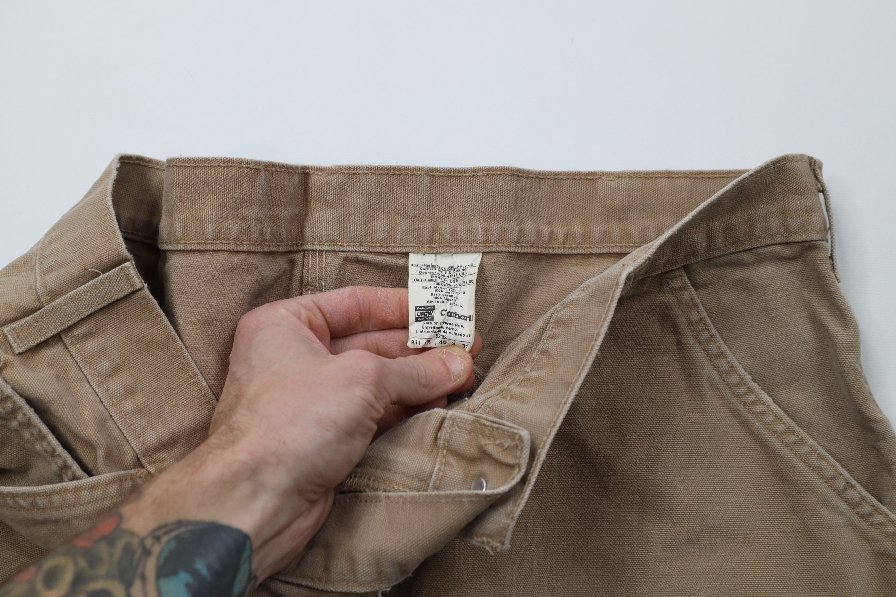 Carhartt Vintage Y2K 2004 Carhartt Canvas Wide Leg Dungaree Pants USA Size US 40 / EU 56 - 10 Thumbnail