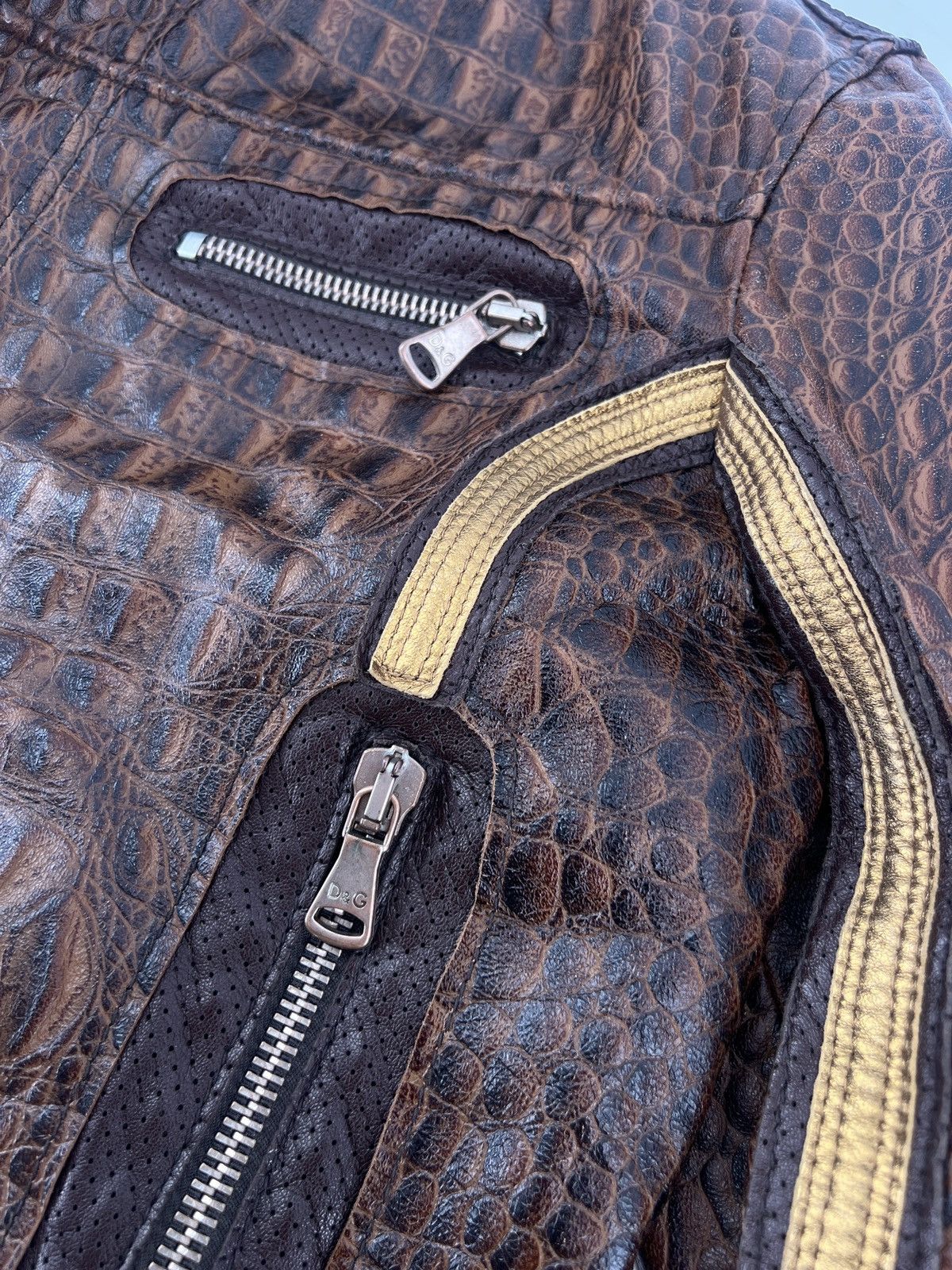 Dolce & Gabbana AW05 CROCODILE LEATHER JACKET Size US M / EU 48-50 / 2 - 7 Thumbnail