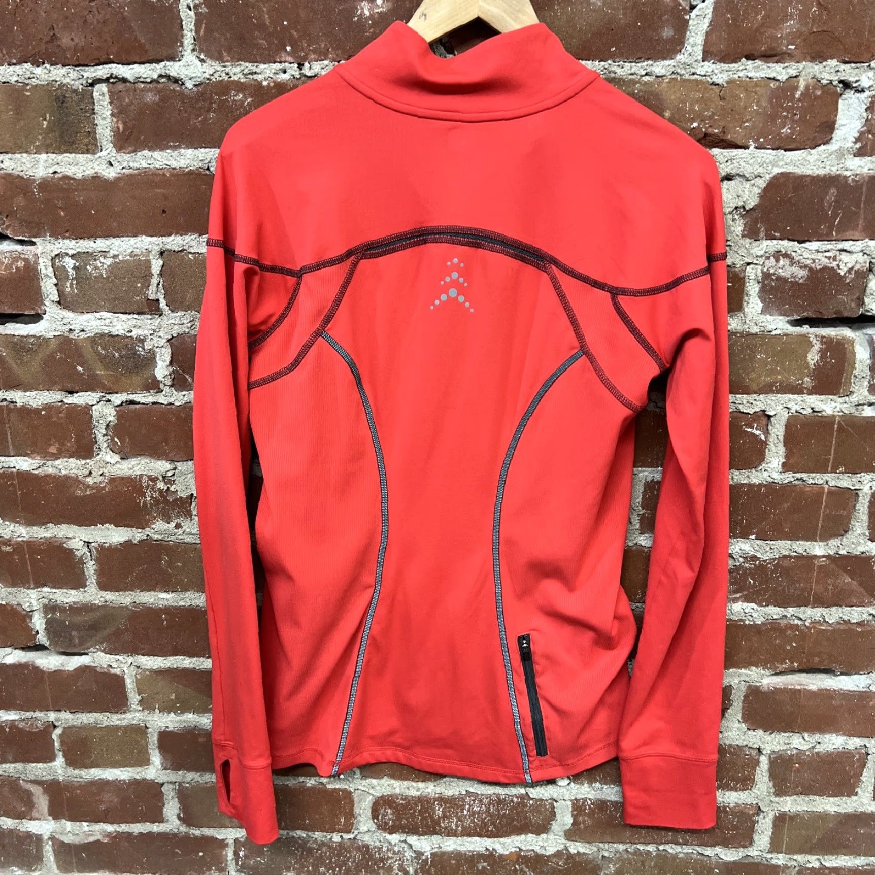 Vintage REI Women's M Long Sleeve Mock Neck Half Zip Pullover Sweatshirt Gray Striped Activewear Size M / US 6-8 / IT 42-44 - 3 Thumbnail