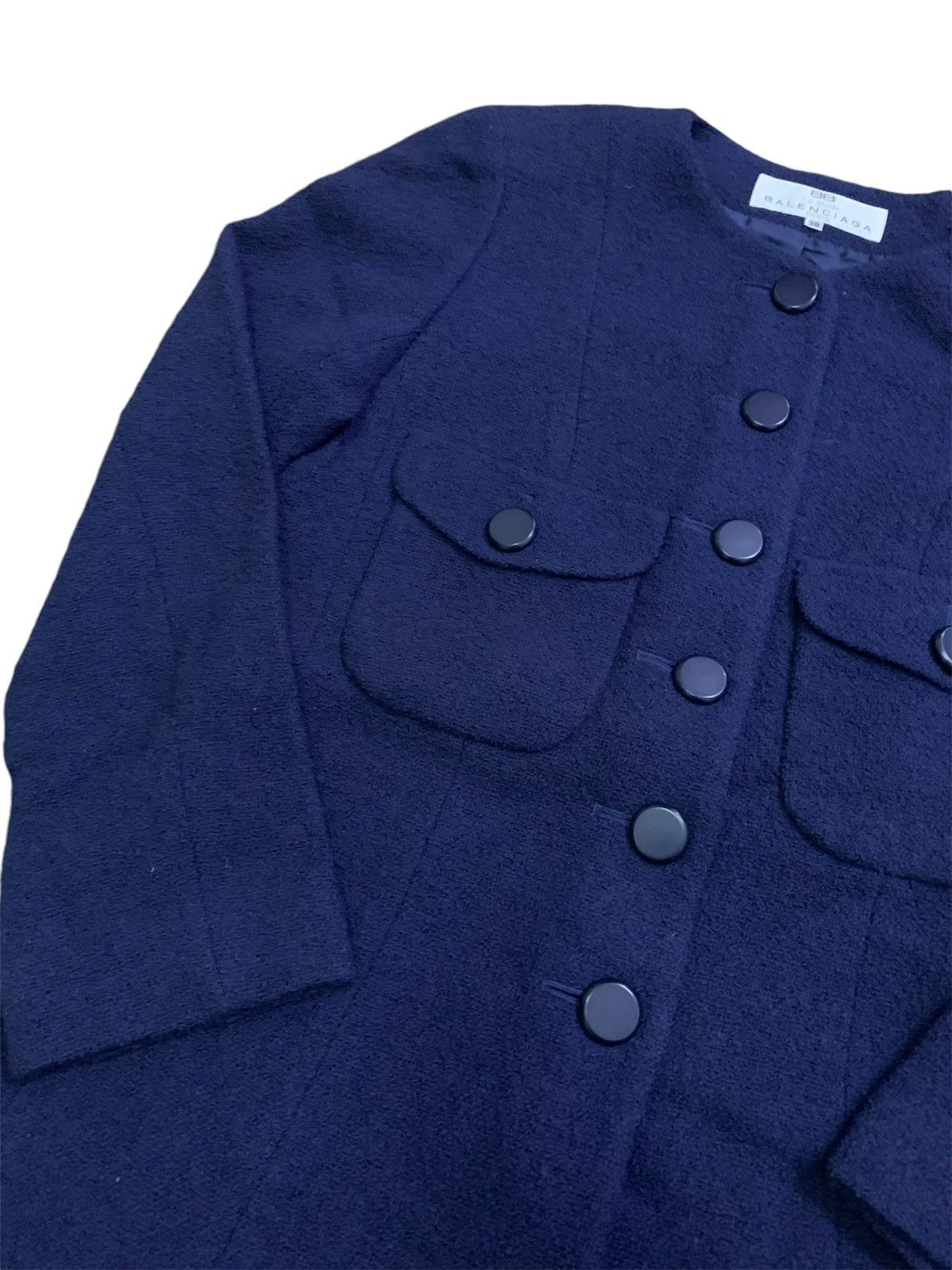 Balenciaga Vtg Balenciaga Paris Navy Jacket Button Size S / US 4 / IT 40 - 5 Thumbnail