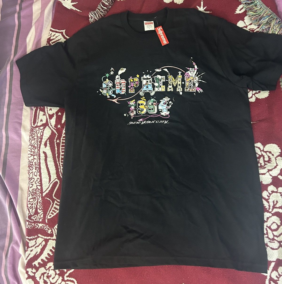 Supreme Supreme varsity tee black | Grailed