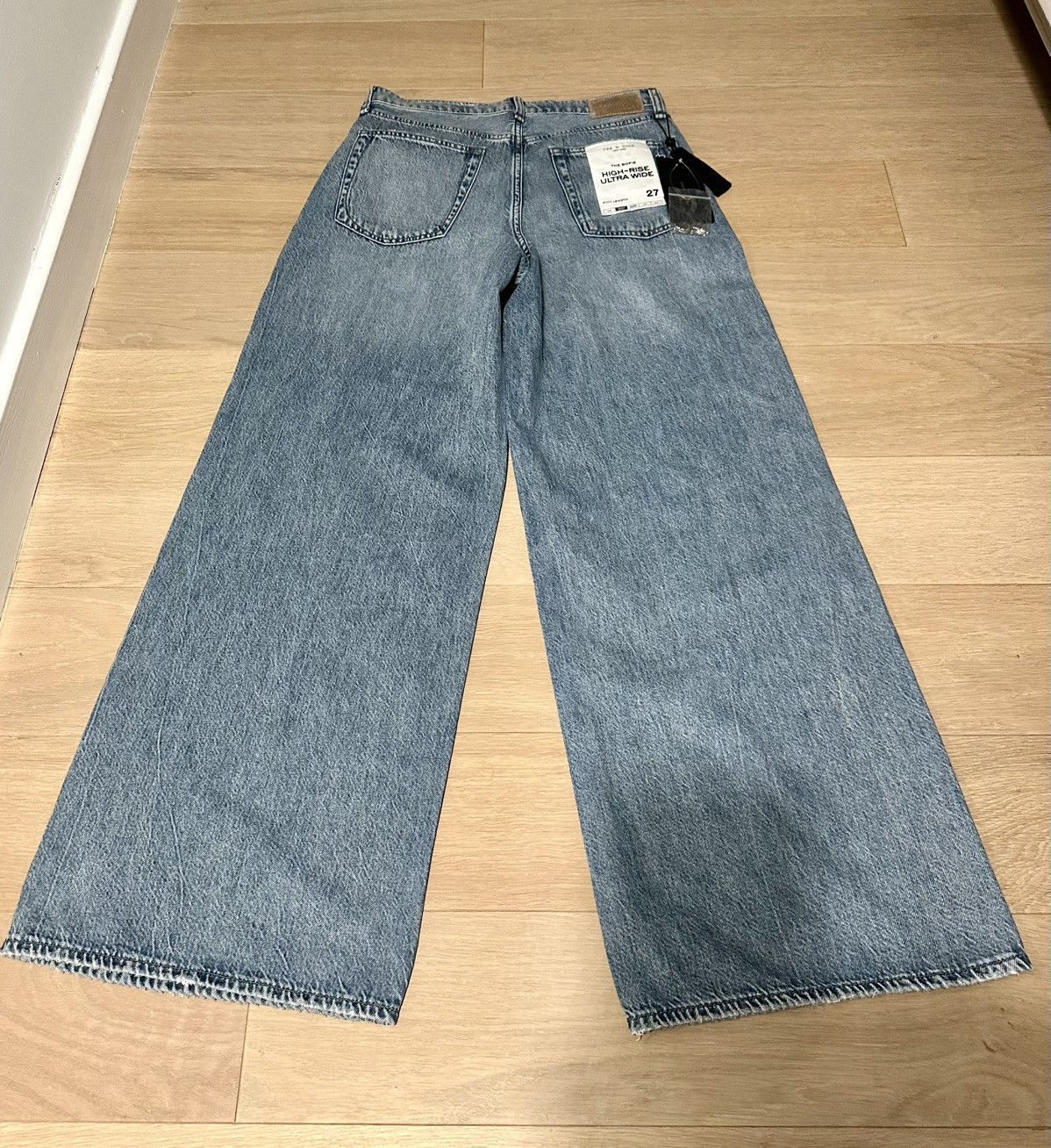 Rag & Bone rag & bone Sofie Embellished High Rise Wide Leg Jeans Size 27" / US 4 / IT 40 - 10 Thumbnail