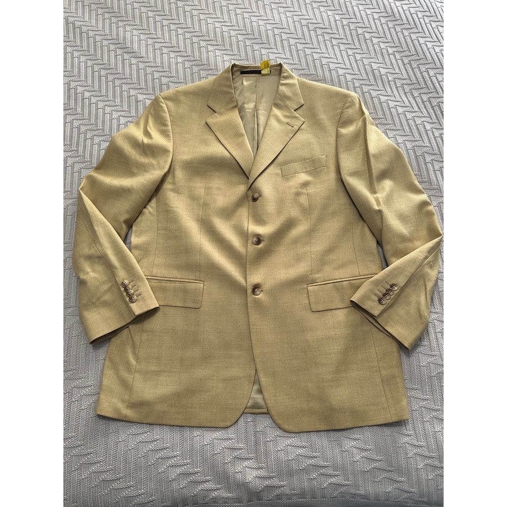 Pierre Cardin Weingarten Koln Pierre Cardin khaki wool three button blazer Size 44R - 1 Thumbnail
