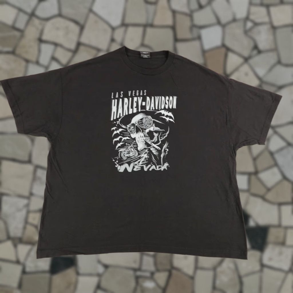 Harley Davidson Harley-Davidson Shirt Mens 2XL Black Biker Skull Tee - Graphic Print Crew Neck Short Sleeve, Classic Fit, Double-Sided, Cotton, Mexico - Adult Mens Size US XXL / EU 58 / 5 - 1 Thumbnail