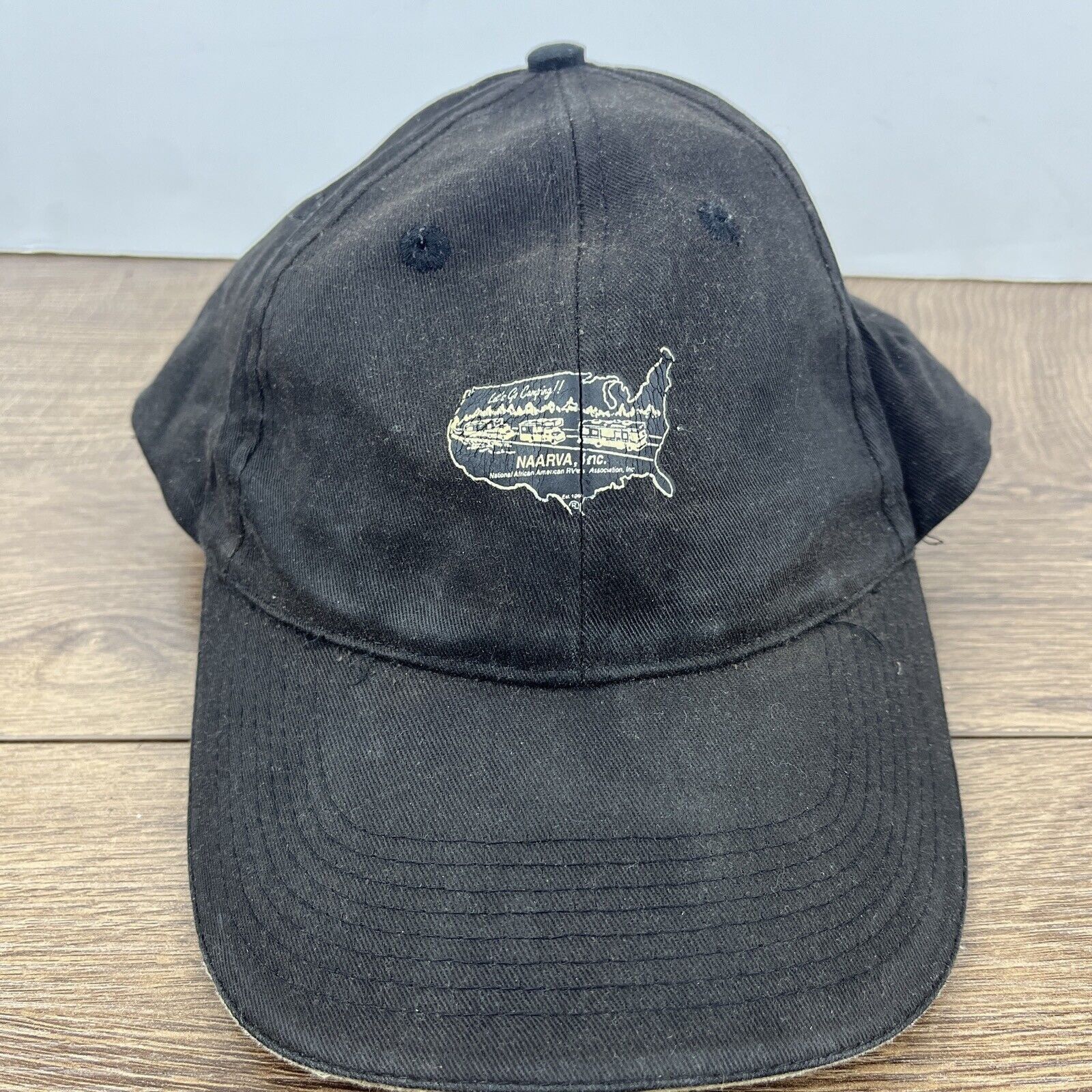 Other NAARVA Inc Hat Lets Go Camping Black Hat Adjustable Adult Si Size ONE SIZE - 1 Thumbnail