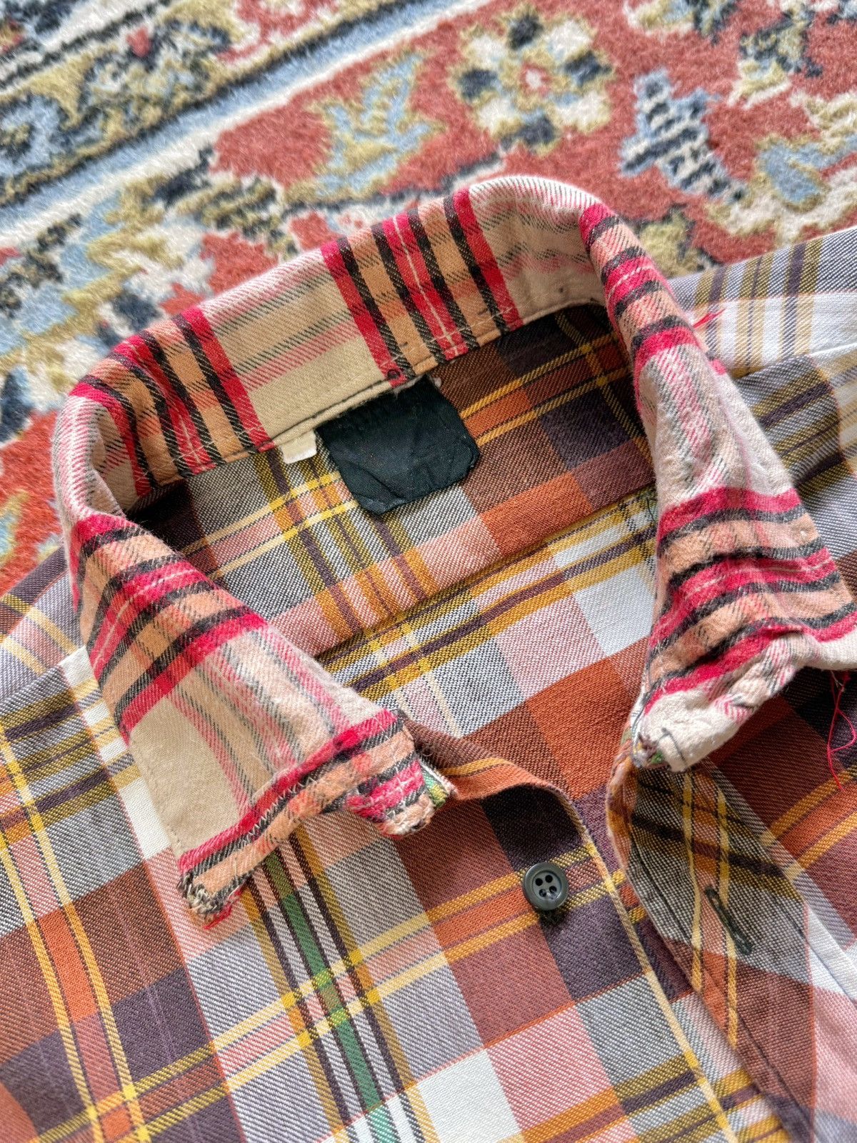 Vintage 80s Vintage Flannel Distressed Reconstructed Plaid Shirt Size US L / EU 52-54 / 3 - 13 Thumbnail