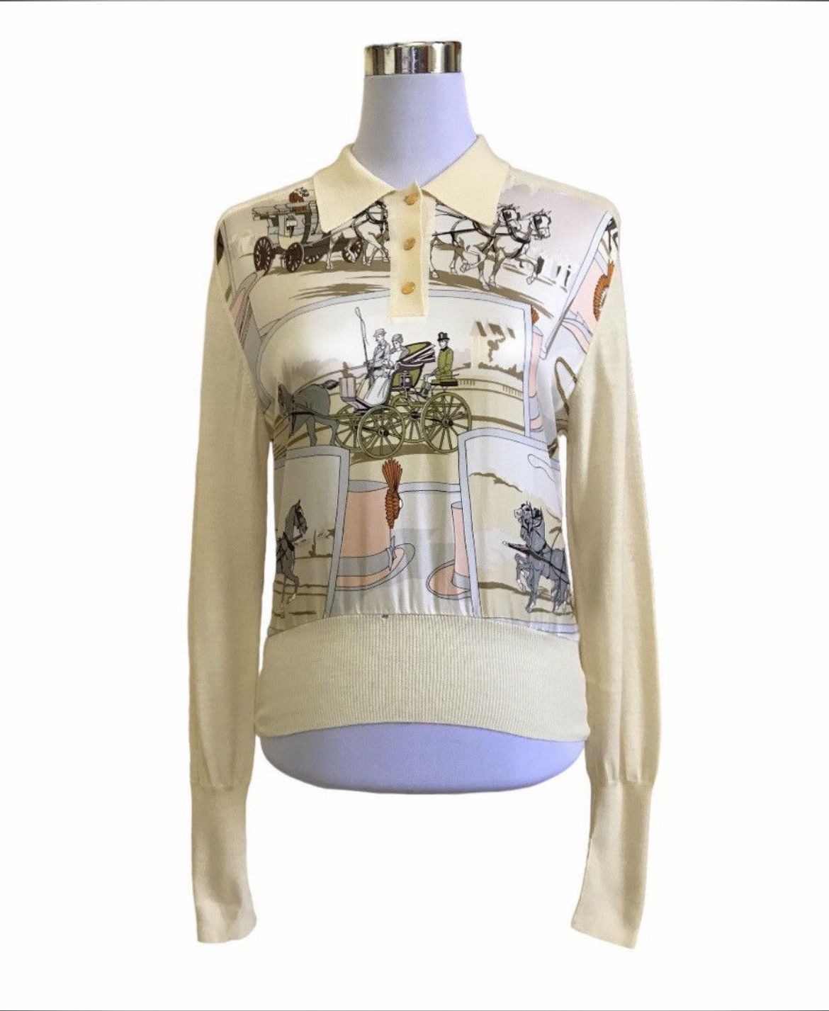 Hermes Hermes Half Button Collar Knitwear Size XS / US 0-2 / IT 36-38 - 1 Thumbnail
