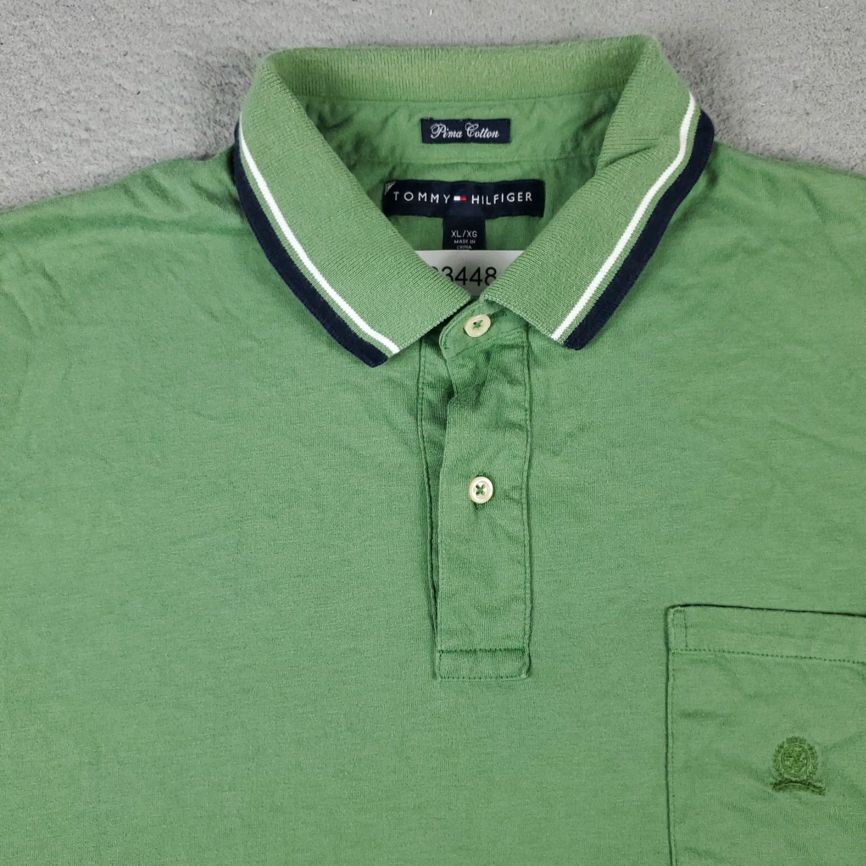 Tommy Hilfiger Tommy Hilfiger Polo Shirt Polo Mens XL Green 100% Cotton Short Sleeve Button Front Classic Preppy Mens Size US XL / EU 56 / 4 - 2 Thumbnail