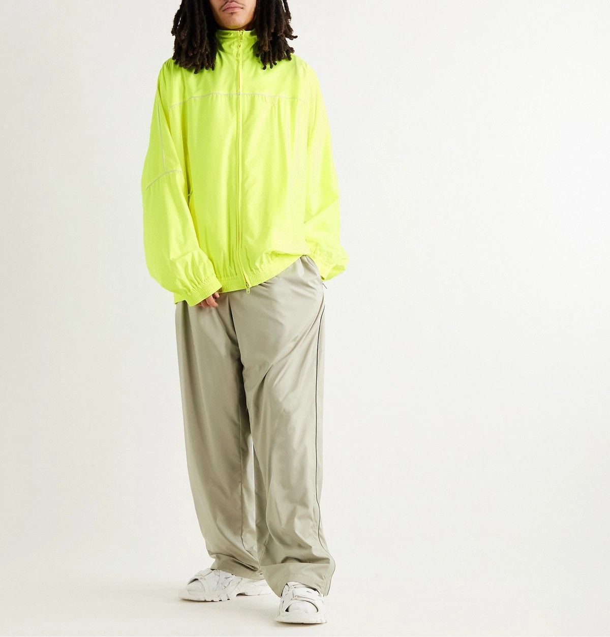 Balenciaga o1y1224 Oversized Piped Shell Track Jacket in Yellow Size US L / EU 52-54 / 3 - 2 Thumbnail