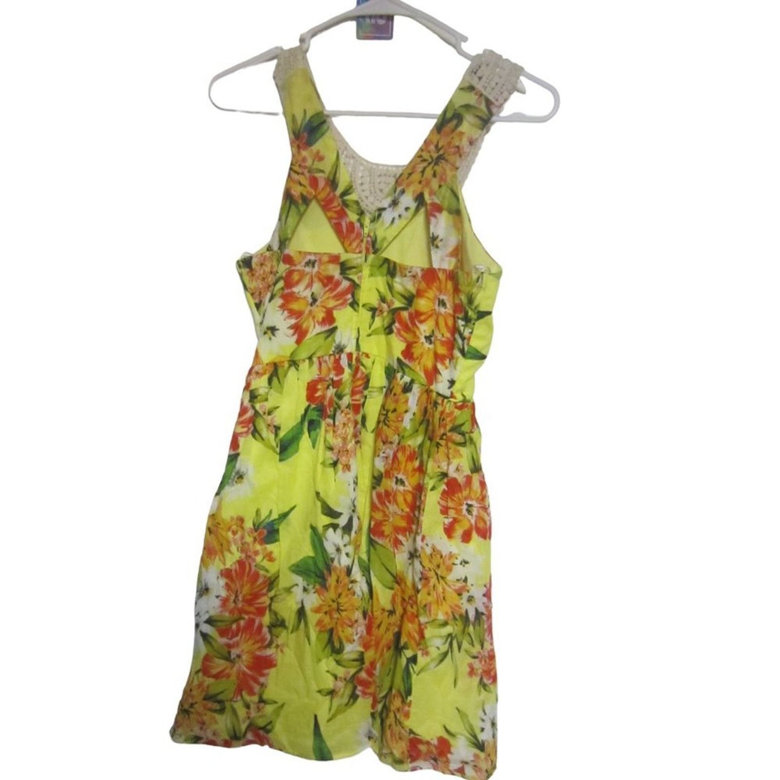 Other Y2K Tropical Cottagecore Yellow Floral Sundress 3 Size XS / US 0-2 / IT 36-38 - 5 Thumbnail