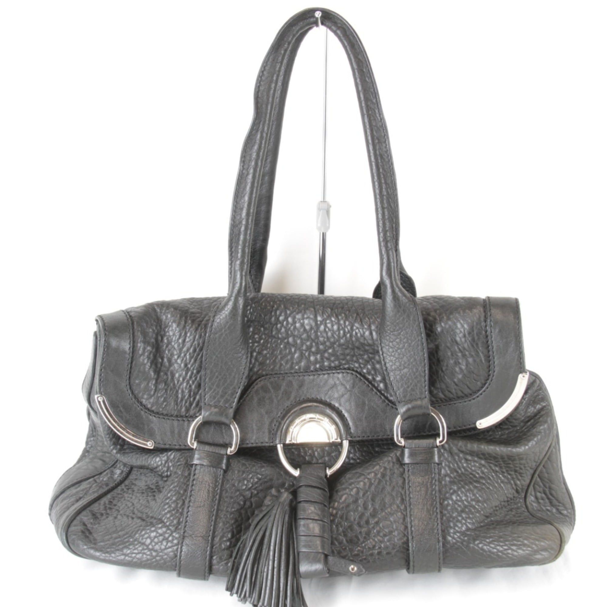 Celine CELINE Tassel Tote Bag in Black Leather for Women Size ONE SIZE - 1 Thumbnail