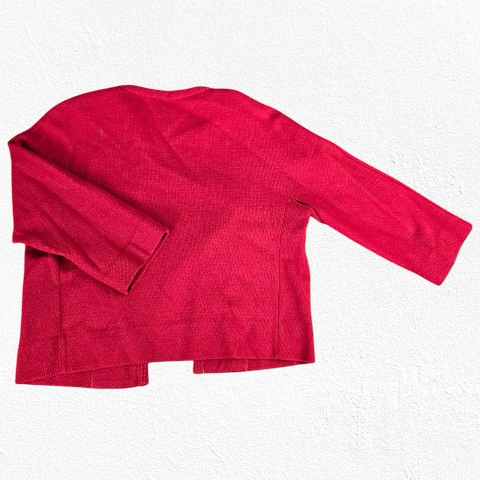 Vintage 50s Vintage Red Double Breasted Blazer Skirt Wool Set Size 2 Size XS / US 0-2 / IT 36-38 - 6 Thumbnail