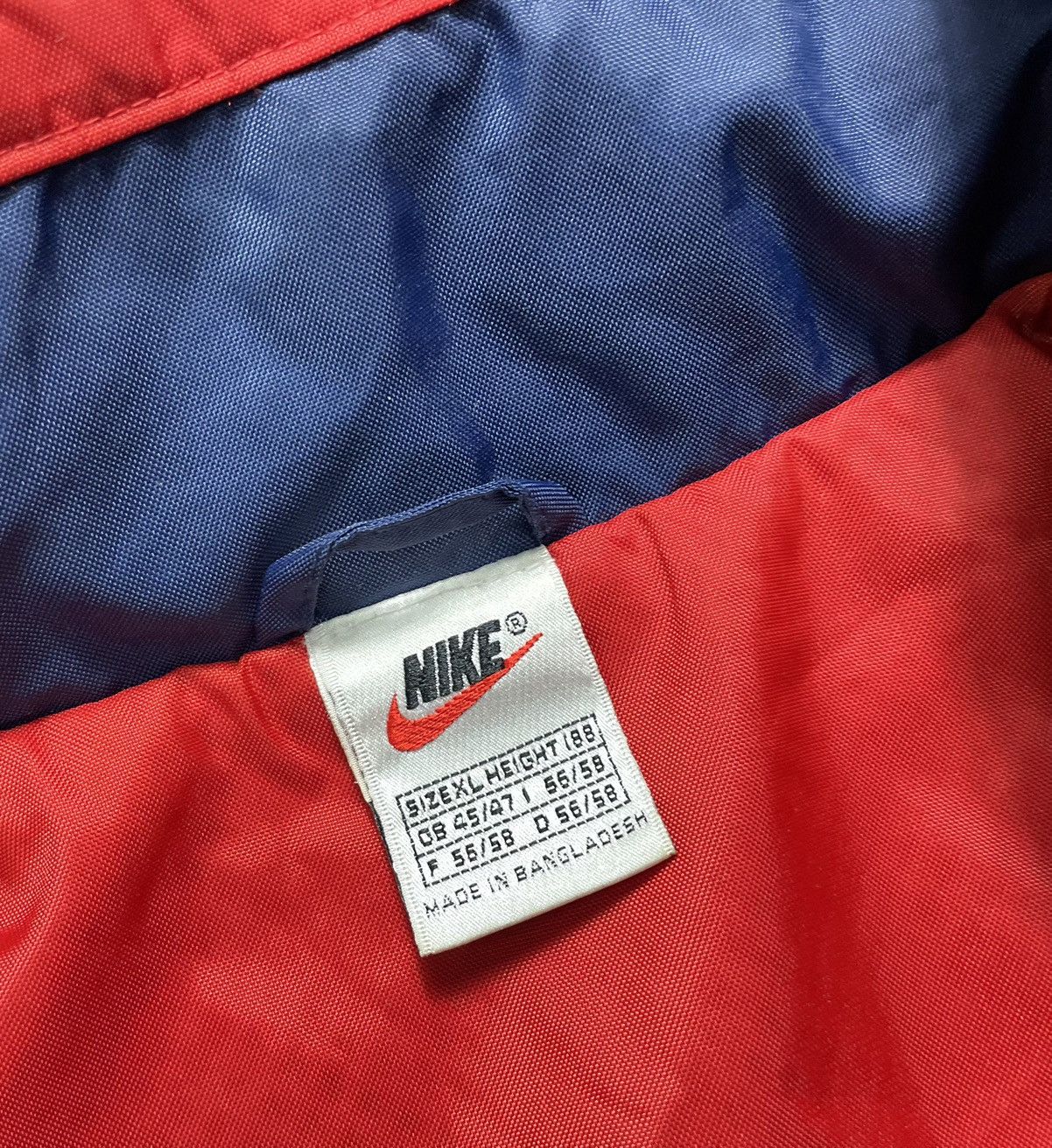 Nike × Vintage Vintage 90's Nike Big Swoosh Logo Drill Y2K Nylon Jacket Size US XL / EU 56 / 4 - 8 Thumbnail