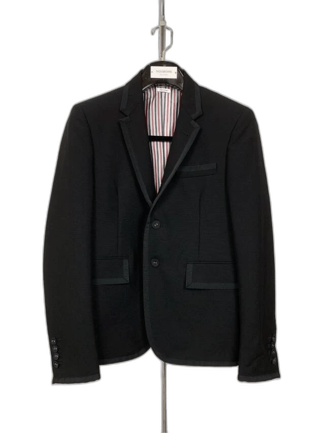 Thom Browne Thom Browne Black Wool Suit with Trim Size US XS / EU 42 / 0 - 1 Thumbnail