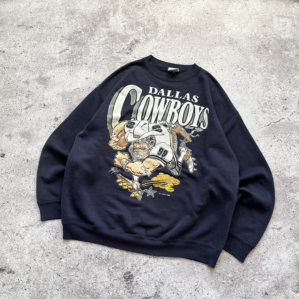 image of Nfl x Nutmeg Vintage Dallas Cowboys Sweatshirt in Navy, Men's (Size XL)