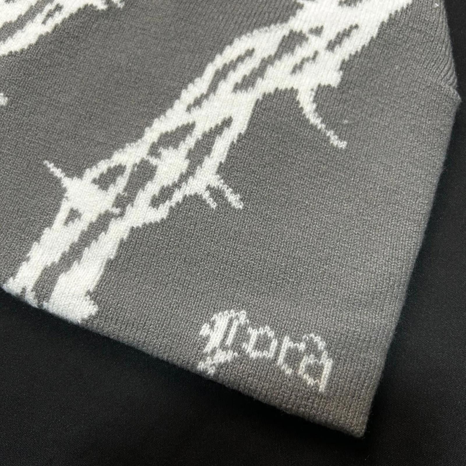 Japanese Brand Rare Barbed Wire Graphic Graphic No Cuff Knit Gray Beanie Size ONE SIZE - 2 Thumbnail
