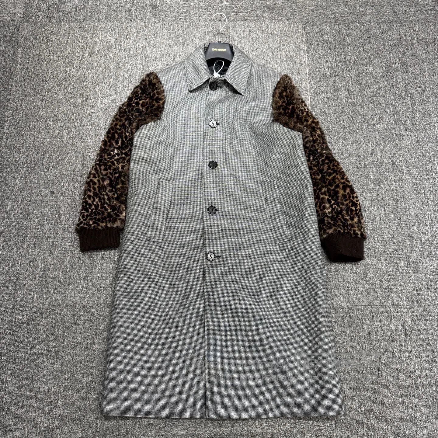 Fendi Long Coat with Leopard Print Sleeves Multi. Size US M / EU 48-50 / 2 - 1 Thumbnail